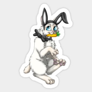 Bobtail BunnyCat: Cream Point (Black) Sticker